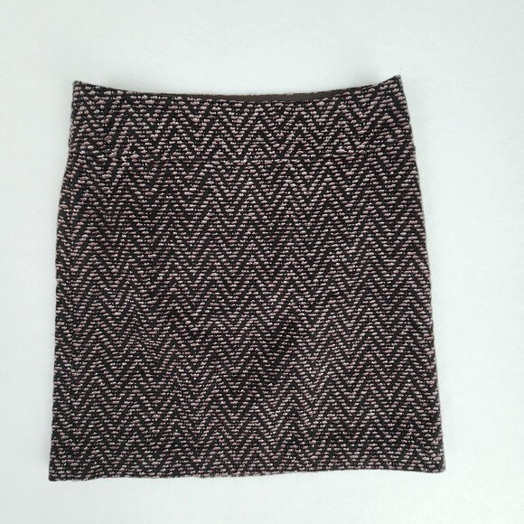 LOFT Dresses & Skirts - Ann Taylor Loft Womens A Line Textured Skirt Size 2 Herringbone Black Purple